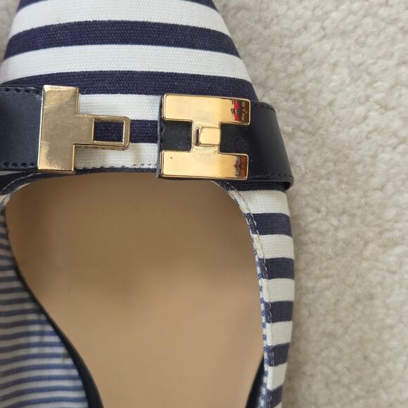 Tommy Hilfiger 8M Nautical Stripe Slingback Flat Shoed Adjustable - Picture 6 of 14